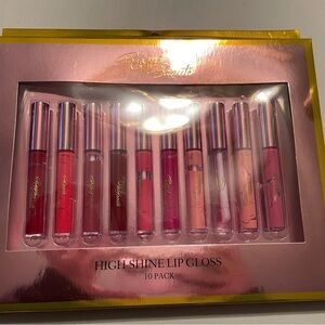 Risqué Beaute 10pc High-Shine Lip Gloss gift set New